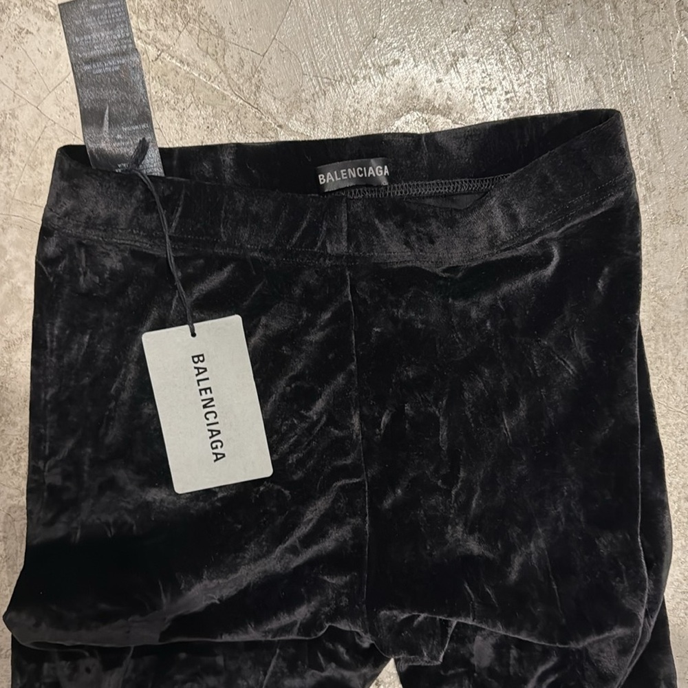 NWOT Balenciaga Black Velvet Pants Boots Heels Sz 38 - Picture 5 of 8